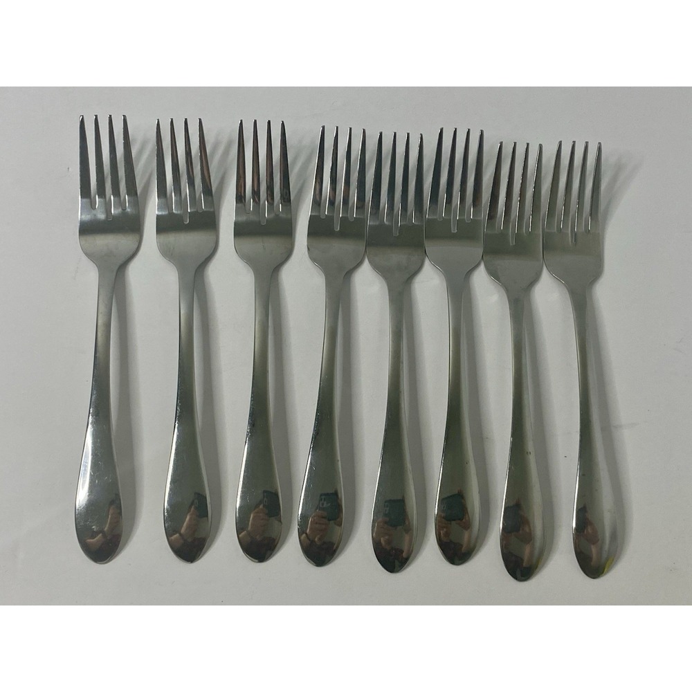 8 Salad Forks SIENNA By Cambridge Stainless Steel Flatware Replacements